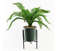 Leaf 40Cm Artificial Fern With Ceramic Planter & Stand