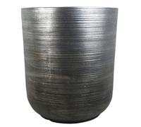 Leaf 47Cm X 41Cm Coya Silver Ridged Planter Extra Composite Plant Pot