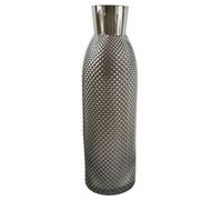 Leaf 50cm Smoke Grey Diamond Tall Glass Vase Leaf Grey