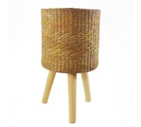 Leaf 54cm x 30cm Rattan Effect Composite Large Planter in Dark Brown | Size: 54 cm x 30 cm Leaf Dark Brown 54 cm x 30 cm