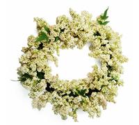 Leaf 55cm Artificial Hanging White Berries Wreath - 55cm - White - 55cm