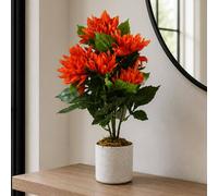Leaf 55cm Artificial Red Dahlia Pinnata Premium Leaf Red