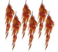 Leaf 6 X 100Cm Artificial Hanging Maidenhair Fern Plant Autumn Orange