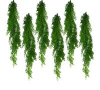 Leaf 6 x 100cm Artificial Hanging String of Pearls Fern Plant Light Green | Size: 6 x 100 cm Leaf Green 6 x 100 cm