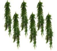 Leaf 6 x 100cm Hanging String of Pearls Fern Plant Dark Green | Size: 6 x 100 cm Leaf Green 6 x 100 cm