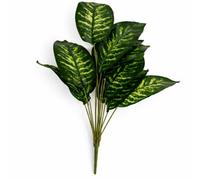 Leaf 60Cm Artificial Dieffenbachia Style Stem Plant Green Variegated Faux Foliage