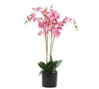 Leaf 60cm Artificial Luxury Orchid - Triple Stem - Pink Realistic Plant - 60cm - Light Pink - 60cm