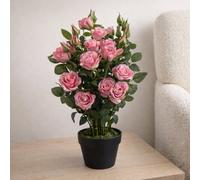 Leaf 60Cm Premium Rose Bush Pink Silk Flowers And Leaves