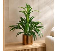 Leaf 65Cm Artificial Bamboo Shrub With Brushed Copper Planter