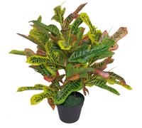 Leaf 65cm Artificial Codiaeum Multicoloured House Plant in Orange Leaf Orange