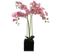 Leaf 65cm Artificial Orchid Ceramic Planter, Various Materials, Light Pink, 90cm