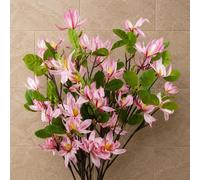 Leaf 6x 100cm Pink Magnolia Floral Spray Artificial Premium | Size: 6x 100 cm Leaf Pink 6x 100 cm
