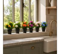 Leaf 6X 18Cm Artificial Freesia Plants In Assorted Colours Flowering