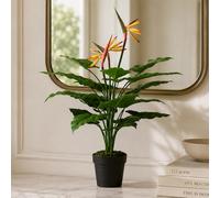 Leaf 70cm Artificial Bird of Paradise Plant Large in Orange Leaf Orange