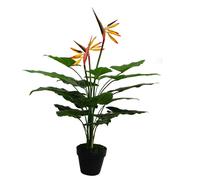 70cm Artificial Bird of Paradise Plant (Strelitzia) - Large Leaf Orange One Size