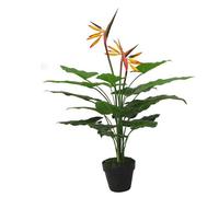 Leaf 70cm Artificial Bird of Paradise Plant (Strelitzia) - Large in Orange Leaf Orange