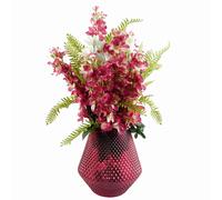 Leaf 70cm Dark Pink Artificial Delphinium Flower Arrangement Pink Vase Leaf Dark Pink One Size
