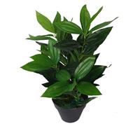 Leaf 70cm UK Realistic Large Artificial Foliage Plant with Pot in Green Leaf Green
