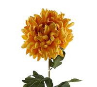 Leaf 75cm Artificial Extra Large Reflex Chrysanthemum Gold in Yellow Leaf Yellow