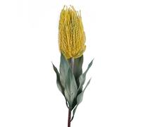 Leaf 75cm Banksia Menziesii Yellow Flower Stem Artificial Leaf Yellow