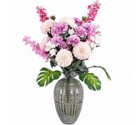 Leaf 75Cm Dahlia Artificial Flowers Tropical Blossom Bubble Vase