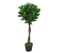 Leaf 90Cm (3Ft) Twist Natural Trunk Artificial Topiary Bay Laurel Ball Tree