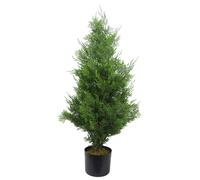 Leaf 90cm Artificial Cypress Topiary in Green Leaf Green