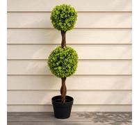 Leaf 90Cm Green Double Ball Topiary Tree