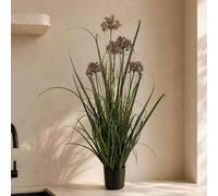 Leaf 95Cm Artificial Grass Plant Potted With Flower Detail Premium