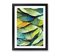 Leaf Abstract No.1 Framed Print | A3 Black Framed Wall Art | Ready to Hang | Abstract Floral Picture | Living Room Bedroom Lounge Office