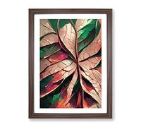 Leaf Abstract No.3 Framed Print | A4 Walnut Framed Wall Art | Ready to Hang | Abstract Floral Picture | Living Room Bedroom Lounge Office