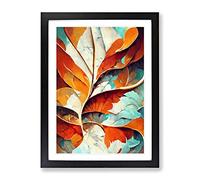 Leaf Abstract No.6 Framed Print | A2 Black Framed Wall Art | Ready to Hang | Abstract Floral Picture | Living Room Bedroom Lounge Office