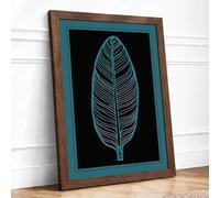 Leaf Anatomy Botanical Framed Wall Art Print A1 (84.1×59.4cm) Walnut, Wall Decor for Living Room, Bedroom, Office & Home, Ready to Hang, Art Gift