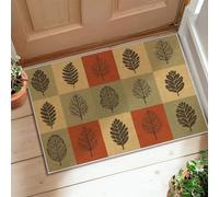 Leaf Area Rug, Fall Rustic Fern Tree Fall Orange Low Pile Doormat Rectangle Throw Rug Non Shedding Entryway Bathroom Kitchen Doorway Decor 2' X 3'