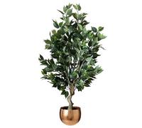 Leaf Artificial 100Cm Premium Artificial Ficus Twist Tree With Copper Planter