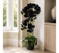 Leaf Artificial 110cm Black Orchid Plant Artifcial 41 REAL TOUCH flowers in Green Leaf Green