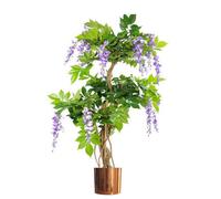 Leaf Artificial 110Cm Purple Blossom Tree With Copper Metal Planter
