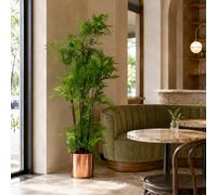 Leaf Artificial 150Cm Natural Moss Base Fern Foliage Plant With Copper Metal Plater