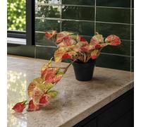 Leaf Artificial 35Cm Trailing Hanging Plant Realistic Pink Splash Caladium