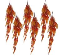 Leaf Artificial 6 x 100cm Hanging Maidenhair Fern Plant Autumn Orange | Size: 6 x 100 cm Leaf Orange 6 x 100 cm