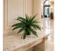 Leaf Artificial 60cm UK Realistic Large Foliage Plant with Pot in Green Leaf Green