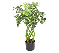 Leaf 70Cm Artificial Plant Bonsai Bush Twisted Stem Golden Capella, Green