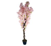 Leaf Artificial Blossom Tree Pink 150cm 5ft Realistic Faux House Plant Fully Potted Botanik Leaf Pink