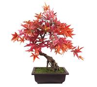 50cm Artificial Red Maple Bonsai Tree Leaf Red One Size