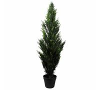 Leaf Artificial Cedar Cypress Topiary Tree Protected, Metal, Green 120cm UV, 4 feet