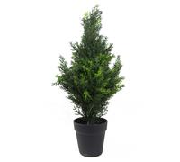 Leaf Artificial Cedar Cypress Topiary UV Resistant 60cm in Green Leaf Green