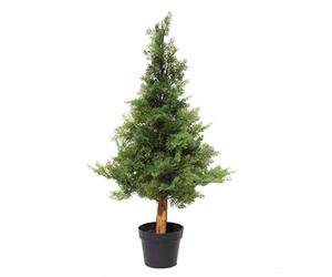 Leaf Artificial Cedarwood/Cypress Topiary Tree, UV Protected, Cedar Standard, 95cm