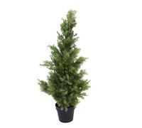 Leaf Artificial Cypress Topiary Tree UV Protected, Cedar Extra Bushy, 95cm