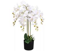 Leaf Artificial Deluxe Bush Orchid White 85Cm Bush Orchid Lots Of Flowers Botanik