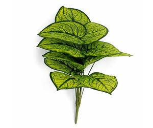 Leaf Artificial Dieffenbachia Caladium Style Stem Plant Large Faux Green Foliage Arrangement